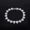Heart Rhinestone Tennis Chain Necklace & Bracelet Set