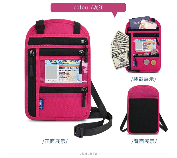 RFID Blocking Neck Wallet for Travel