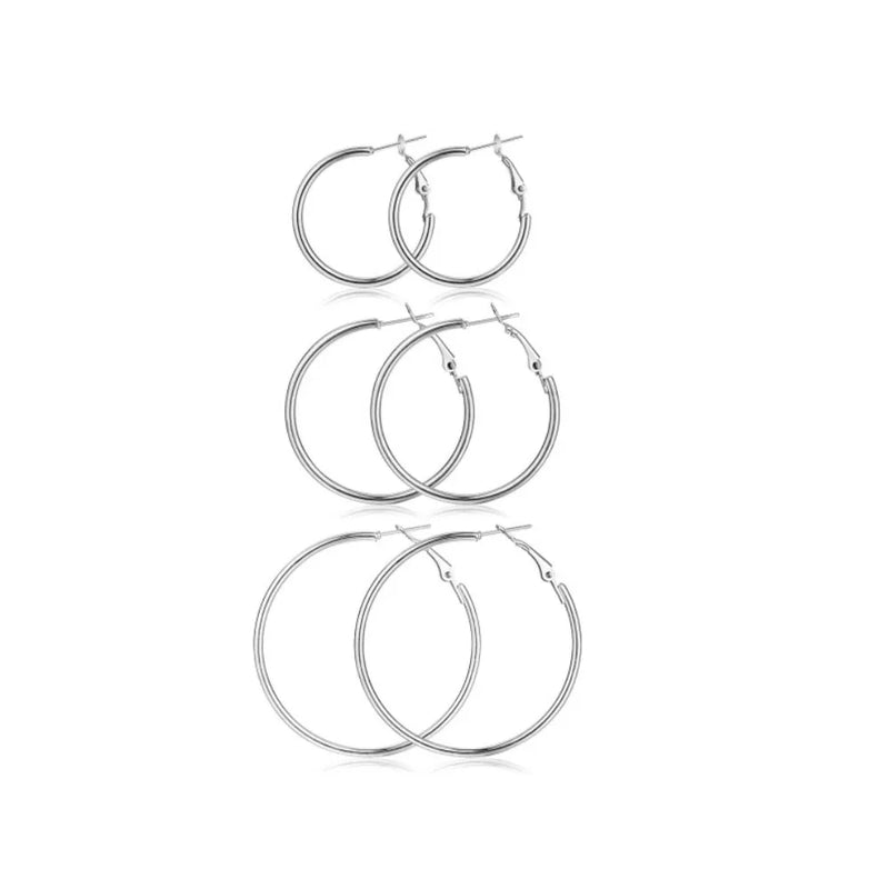 18K Gold Plated Stainless Steel Hoop Earrings