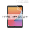 A close-up view of an iPad screen with a paper-feel matte screen protector applied, showing color variations.