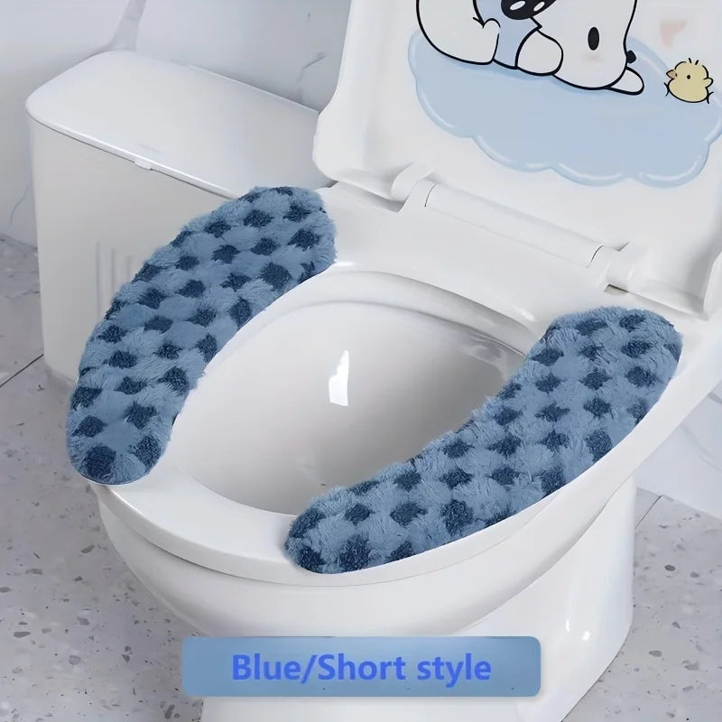 Plush Winter Toilet Seat Cushion Cover