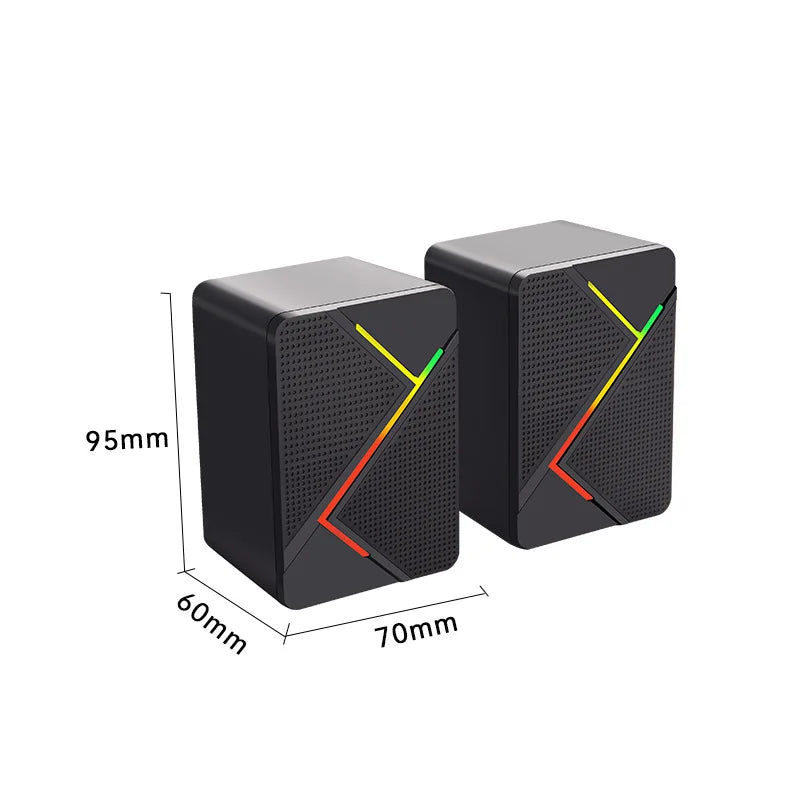 Enceintes de bureau USB RGB LED compactes