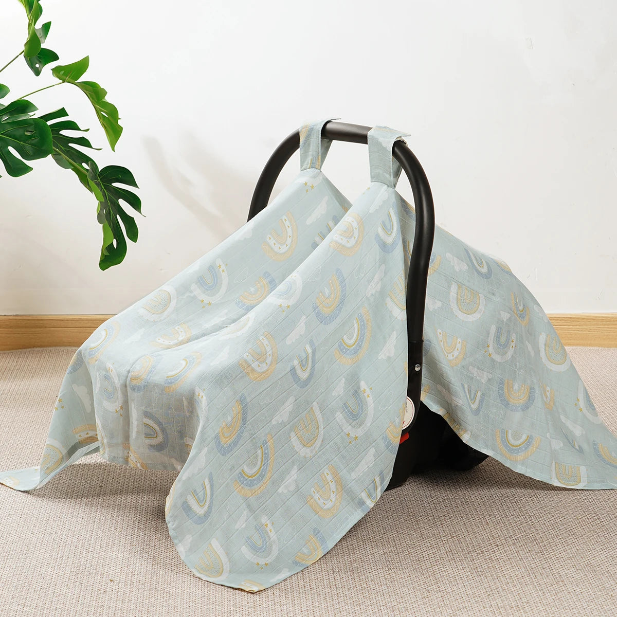 Breathable Baby Car Seat Cover & Sunshade Canopy