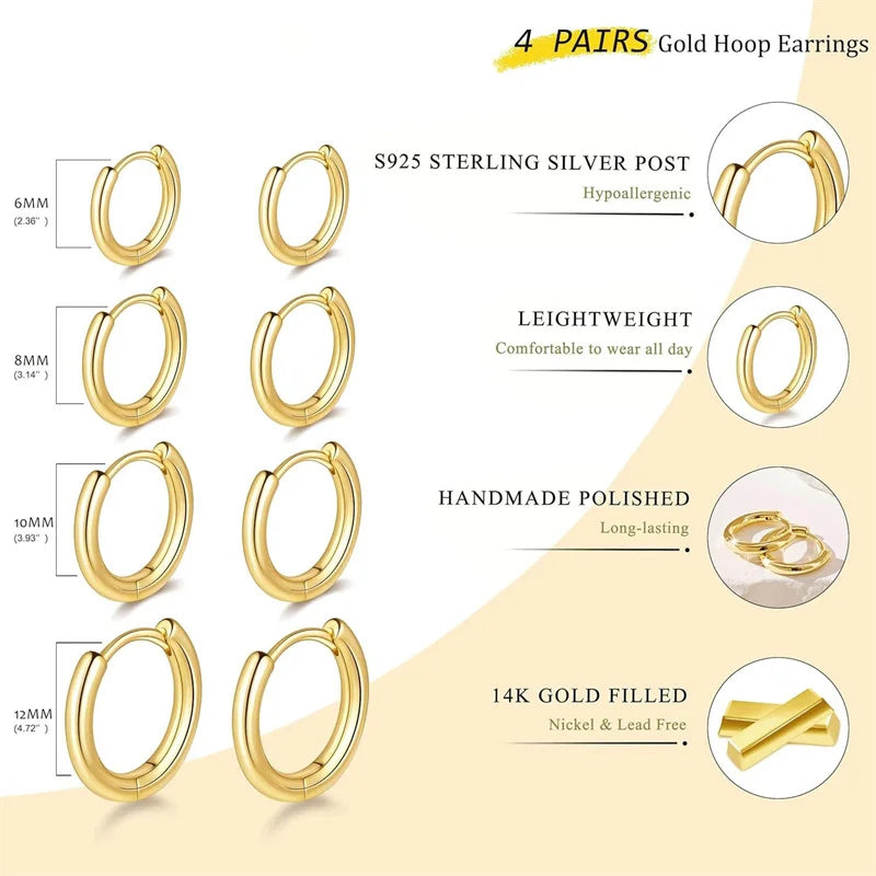 Classic Stainless Steel Hoop Earrings