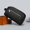 Men's Soft Leather Business Clutch Bag – Minimalist Travel Handbag with Zipper Closure