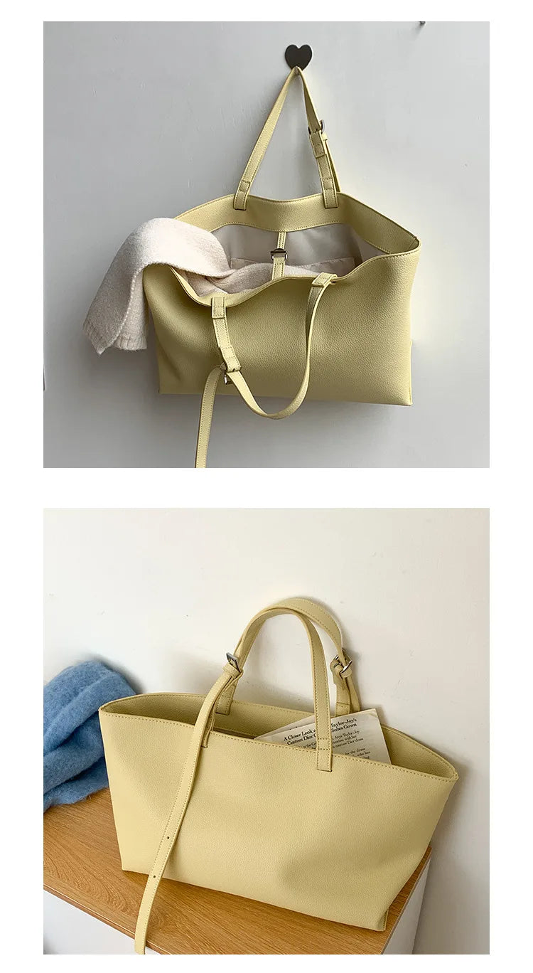 Soft PU Leather Tote Bag for Women – Spacious Everyday Carryall