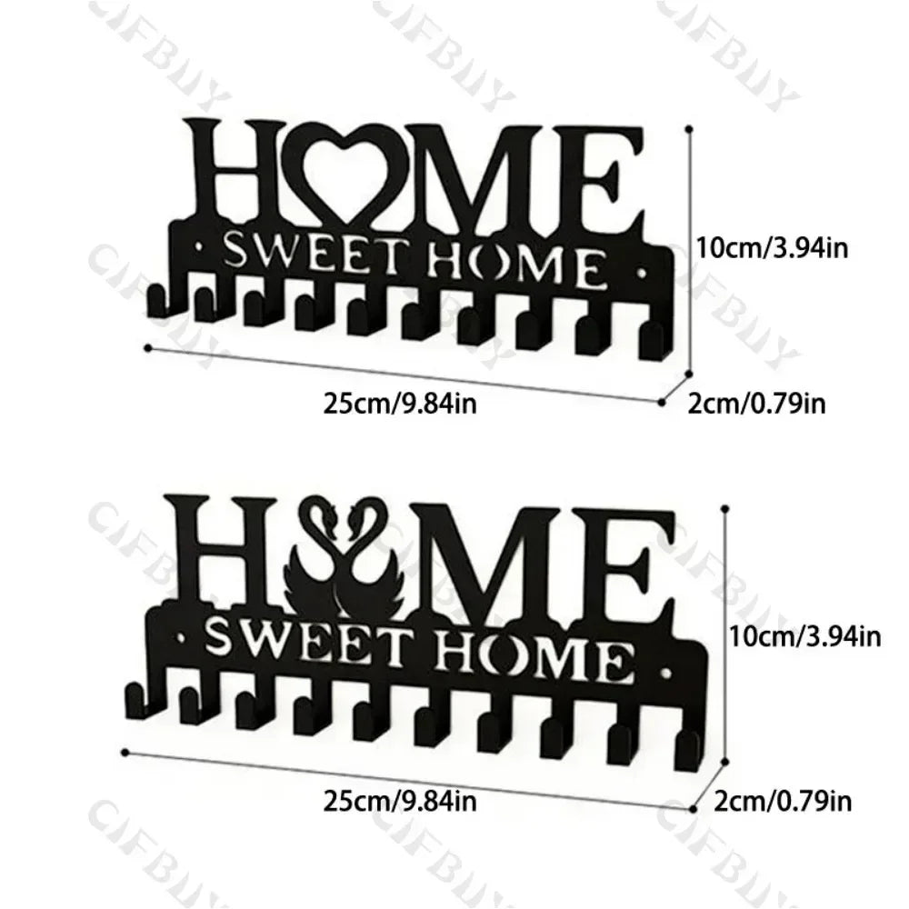 House-Shaped Wall Key Holder with Hooks