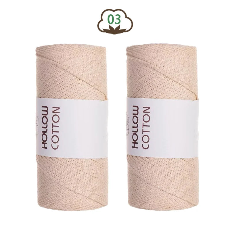 Soft Hollow Cotton Yarn for Knitting and Crochet