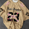 Men's Floral Print Football Jersey T-Shirt