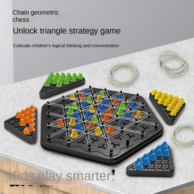 Triangle Chain Rubber Band Chess Puzzle