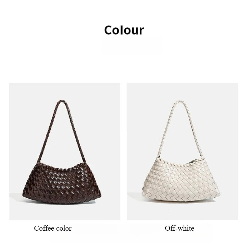 Handwoven Hobo Shoulder Bag with Large Inner Pocket