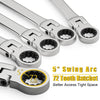 Metric Ratcheting Wrench Set with Flex-Head and Carry Bag