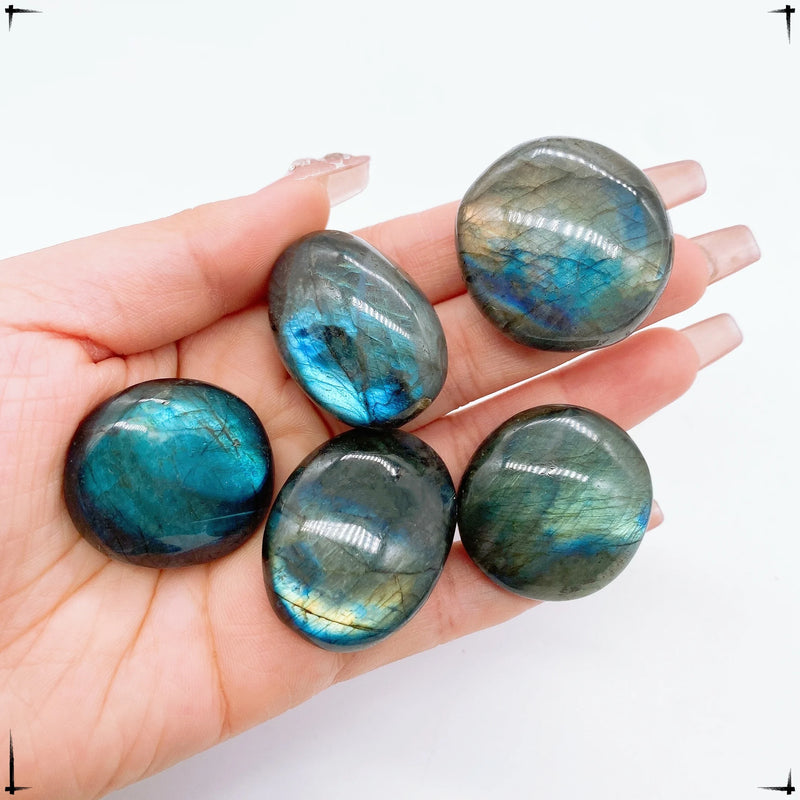 Natural Blue Labradorite Palm Stone