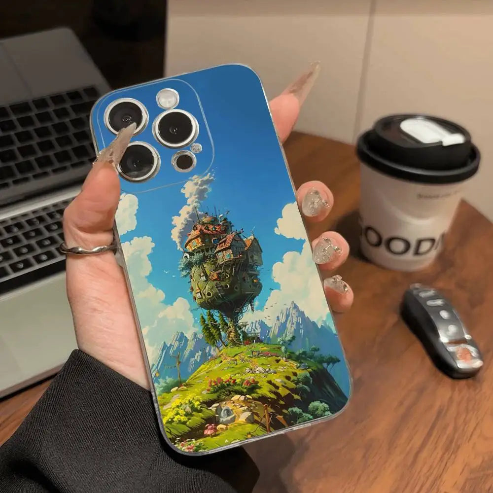Howl's Moving Castle TPU Phone Case with Shockproof Clear Back