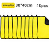A set of ten gray and yellow microfiber car cleaning towels measuring 30x40cm.