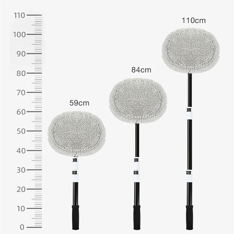 Telescopic Car Wash Brush with Rotating Chenille Head