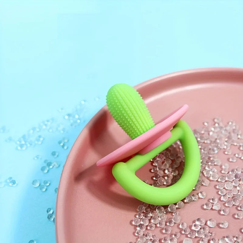 Silicone Teether Ring with Massage Dots for Soothing Gums