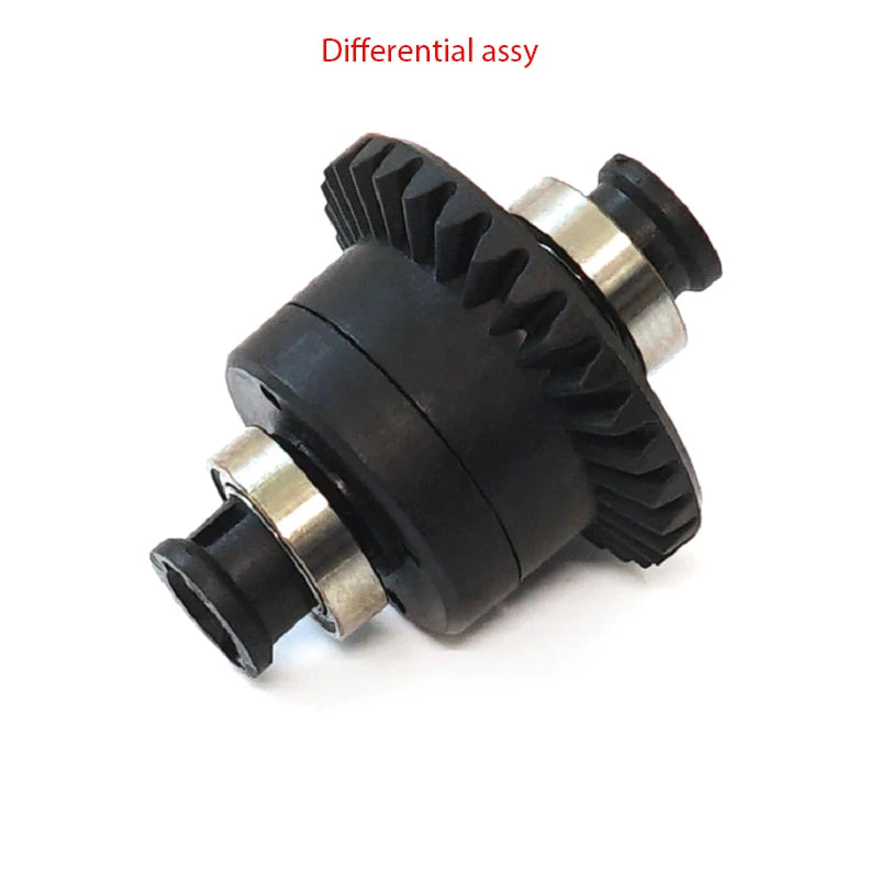A black differential assembly for an RC car receiver parts kit.