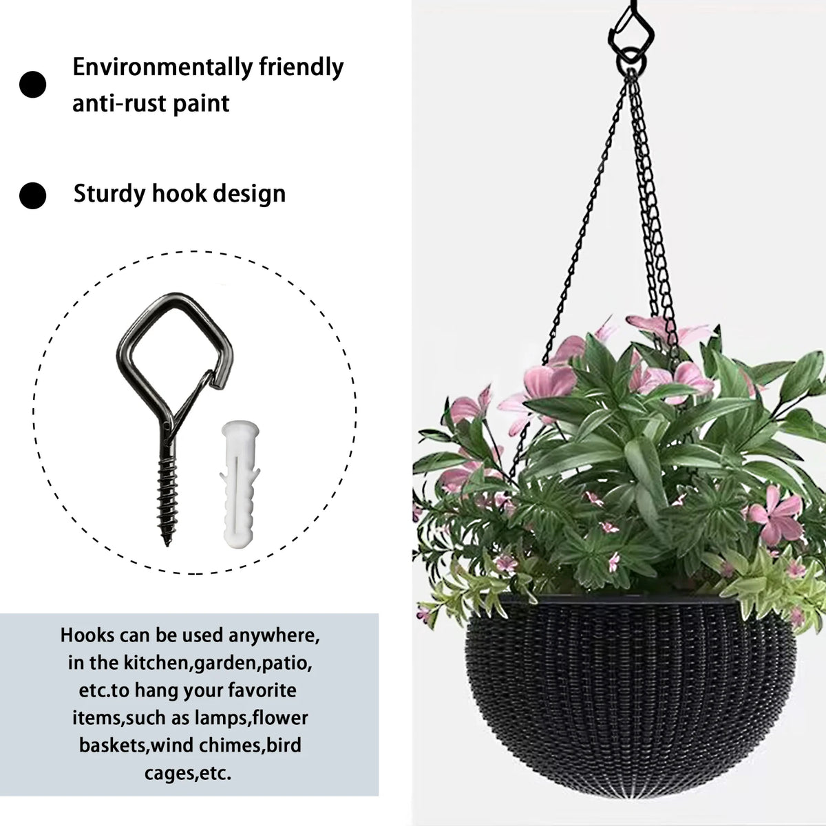 Square Snap Safety Hooks for Hanging and Organizing