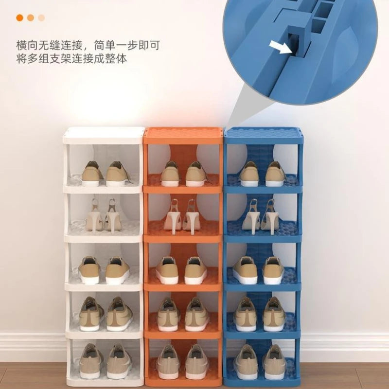 Space-Saving Plastic Shoe Rack for Entryway & Closet