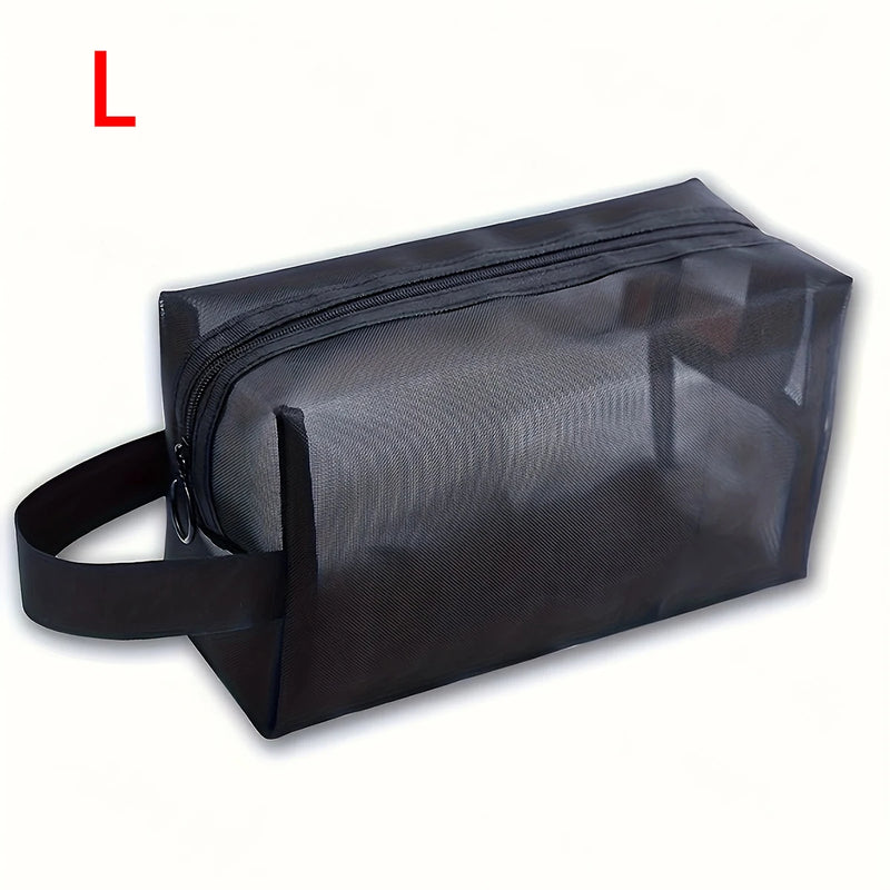 Travel Mesh Cosmetic Bag with Zipper Closure