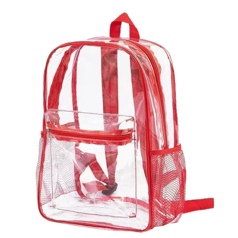 Heavy-Duty Transparent PVC Backpack with Padded Straps