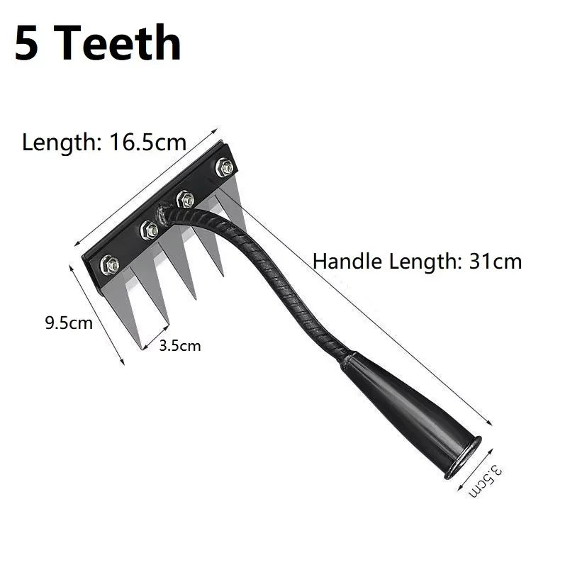 Heavy-Duty Carbon Steel Garden Weeding Rake