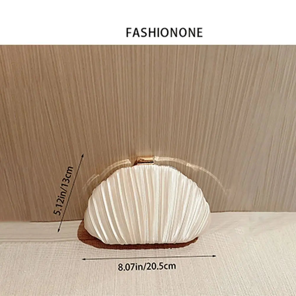 Elegant Pleated Evening Clutch with Chain Strap
