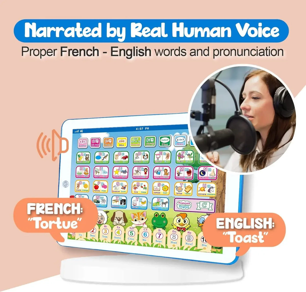 Bilingual French-English Learning Tablet for Kids