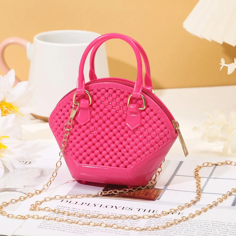 Transparent Jelly Crossbody Bag with Chain Strap