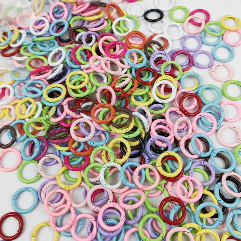 Spring-Loaded Round Carabiner Clips for Bags, Keys, and Jewelry