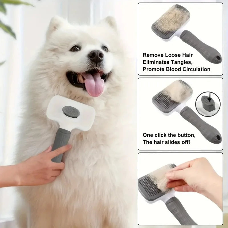 Brosse de toilettage auto-nettoyante pour animaux