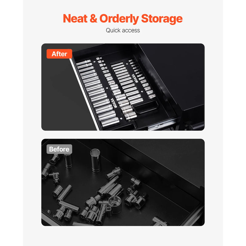 Magnetic Socket Organizer Tray Set - Holds Up to 76 Sockets