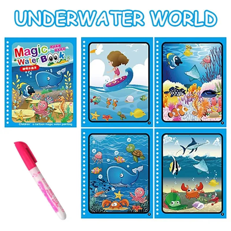 Libro de Dibujo Mágico con Agua Reutilizable para Niños