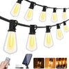 A set of solar string lights with remote control featuring soft, bright, and super bright illumination.