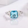925 Sterling Silver Blue Zircon Engagement Rings