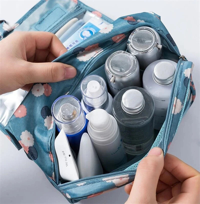 Floral Print Waterproof Hanging Travel Toiletry Bag