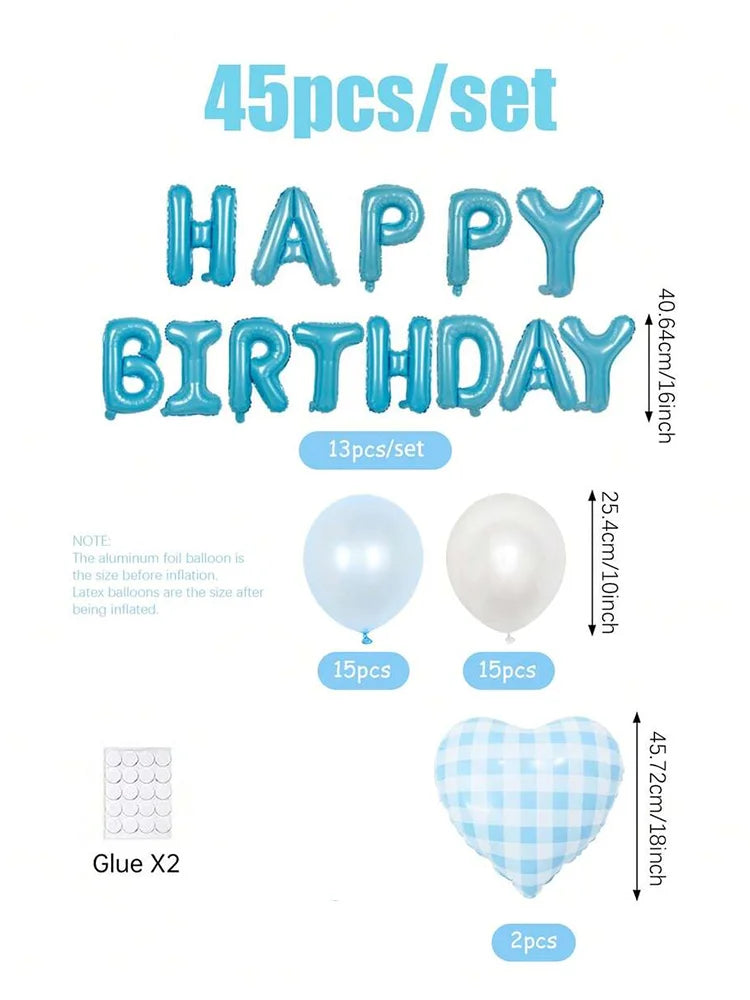 Happy Birthday Foil Balloon Set with Banner