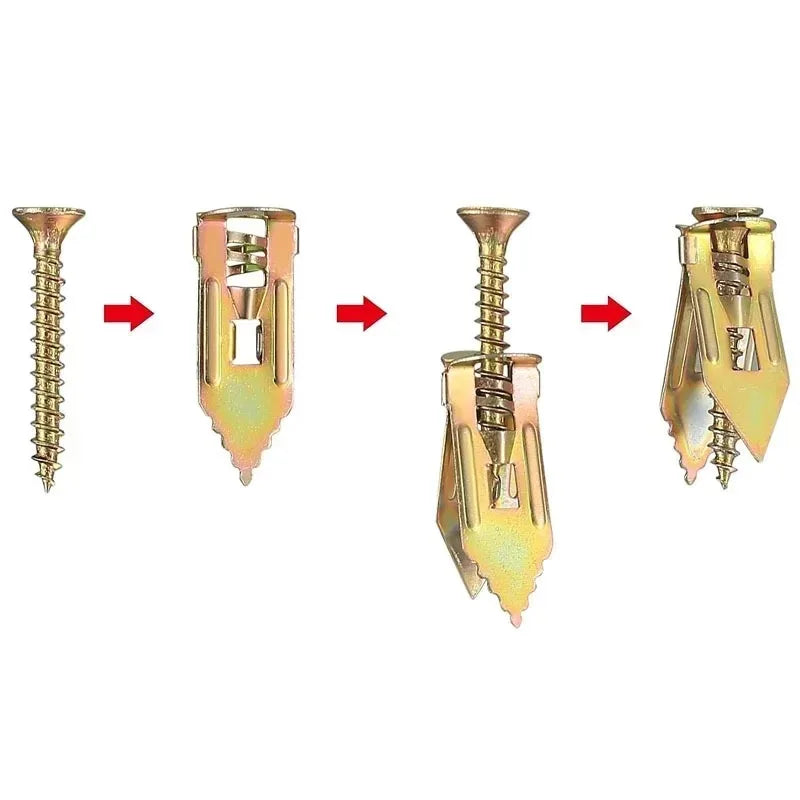 Self-Drilling Drywall Anchors with Screws (50 or 100 Pack)