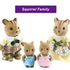 A set of squirrel family miniature dolls featuring various forest animal characters.