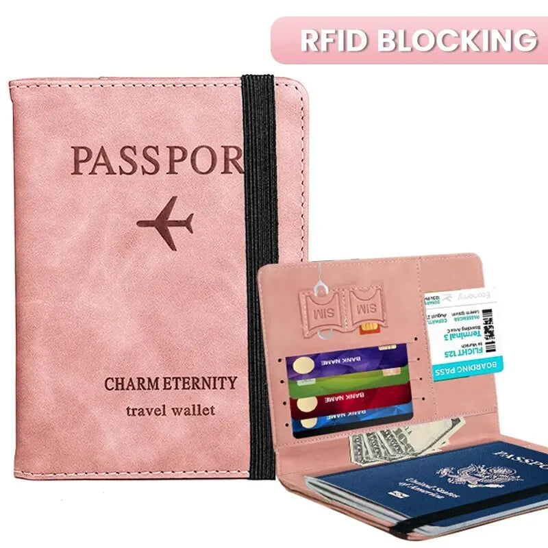 RFID-Blocking Travel Passport Wallet with Multiple Card Slots