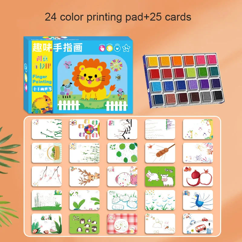 Kids Finger Paint Art Set with Stencils
