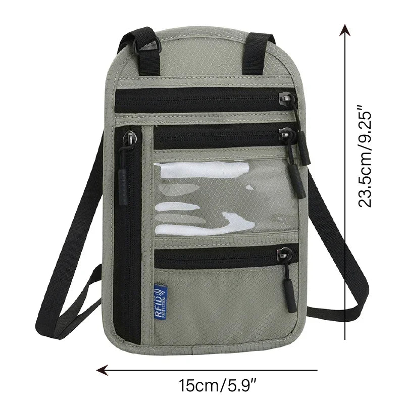 RFID Blocking Neck Wallet for Travel