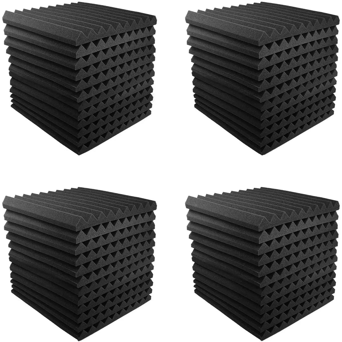 Acoustic Foam Wedge Panels for Soundproofing & Studio Treatment (48-Pack)