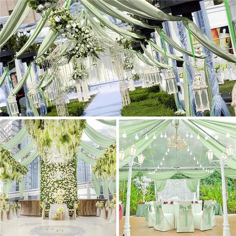 Sheer Chiffon Ceiling Drapes for Weddings & Events