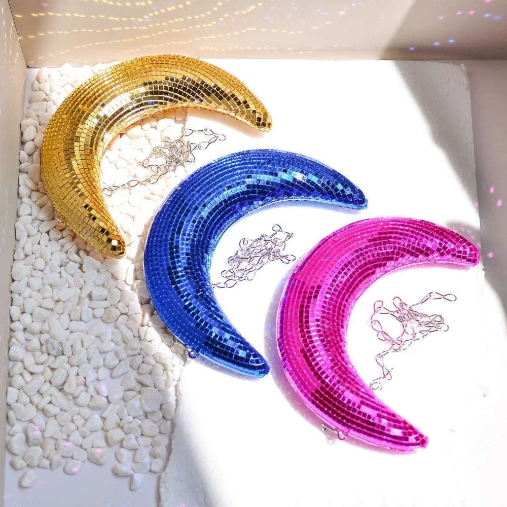 Handcrafted Glass Crescent Moon Hanging Decoration