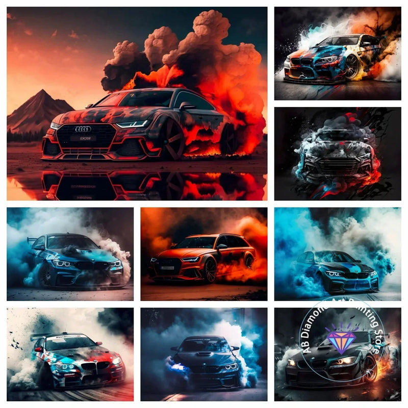 Kit de Pintura con Diamantes 5D - Arte de Coche de Carreras