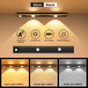 Black LED cabinet light featuring human body induction, adjustable light, USB charging, and magnetic attraction.