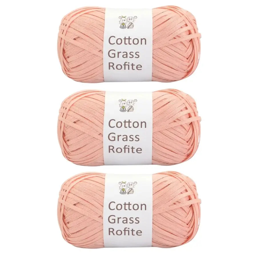Natural Cotton Raffia Yarn – 3 Ball Set for Crochet, Knitting & Crafting