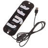Black USB-powered LED taxi sign featuring multiple bright white lights and a connecting cable.